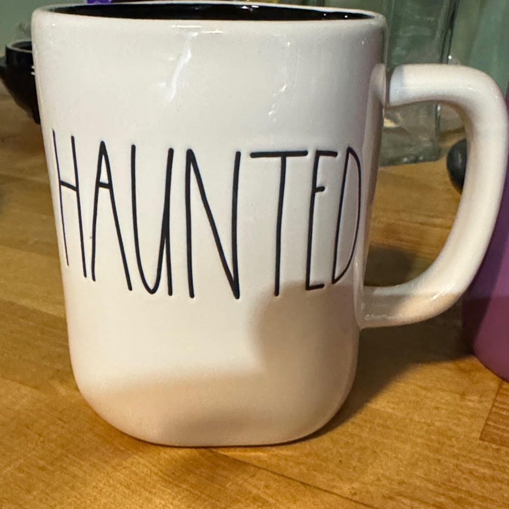 Rae Dunn Cream 'Haunted' Mug